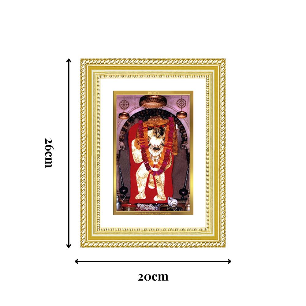 Diviniti 24K Gold Plated Mehndipur Balaji (Classic) Divine Wall Frame for Home Mandir & Office Decor | Luxury Spiritual Gift