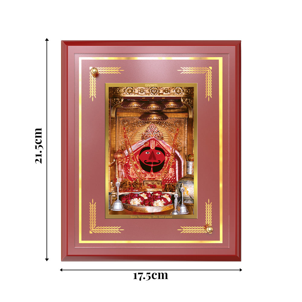 Diviniti 24K Gold Plated Salasar Balaji Blessing Tabletop Photo Frame | Strength, Protection & Divine Grace
