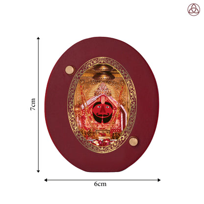 Salasar Balaji Car Dashboard & Tabletop Photo Frame, 24K gold-plated, 7x6 cm, intricate design.