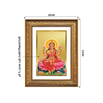 Goddess Lakshmi | Devi of Wealth & Prosperity Wall Mount Photo Frame in 24K Gold Plated Foil