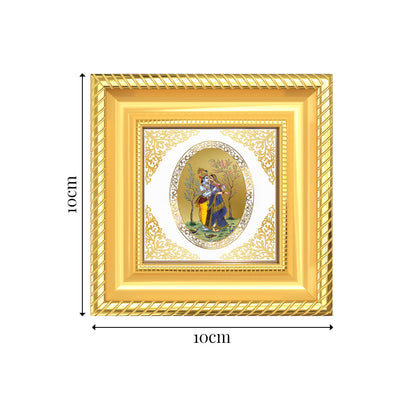 Radha Krishna | Divine Eternal Love Royal Tabletop Photo Frame in 24K Gold Plated Foil