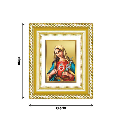 Diviniti 24K Gold Plated Mother Mary Divine Table Top Frame for Home Mandir & Office Decor | Luxury Spiritual Gift