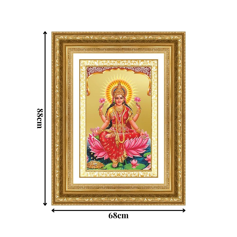 Diviniti 24K Gold Plated Lakshmi (Classic) Divine Wall Frame for Home Mandir & Office Decor | Luxury Spiritual Gift