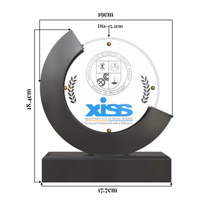 Luxury MDF & Acrylic Moon Personalized Trophy Elegant Round Centerpiece Award with Custom Engraving