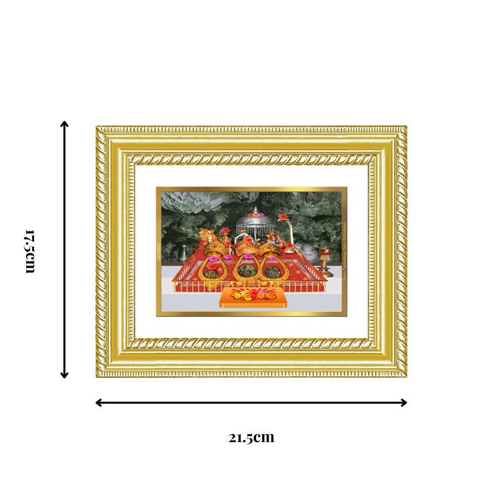 Diviniti 24K Gold Plated Mata Ka Darbar (Classic) Divine Wall and Table Top Frame for Home Mandir & Office Decor | Luxury Spiritual Gift