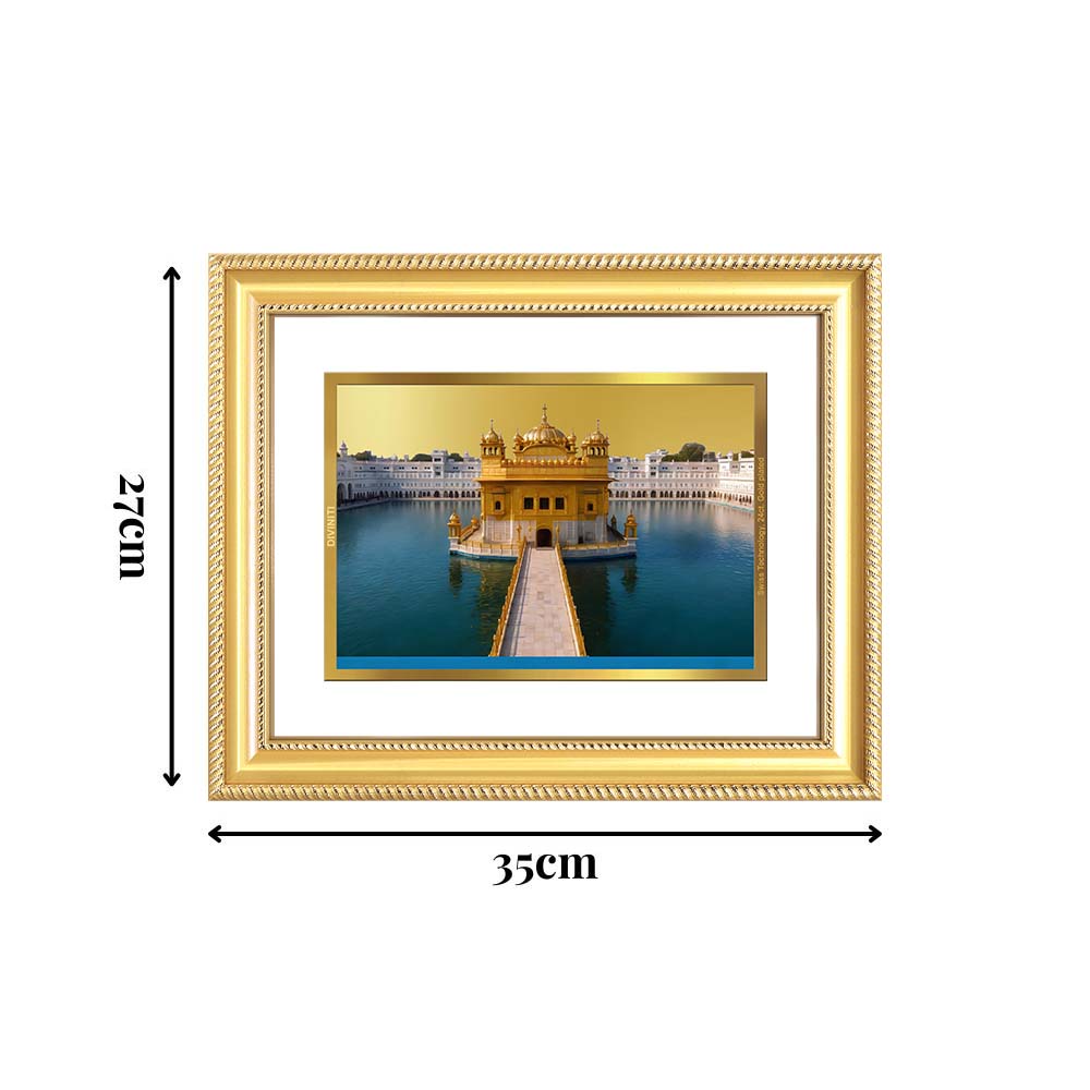 Diviniti 24K Gold Plated Golden Temple (Classic) Divine Wall Frame for Home Mandir & Office Decor | Luxury Spiritual Gift