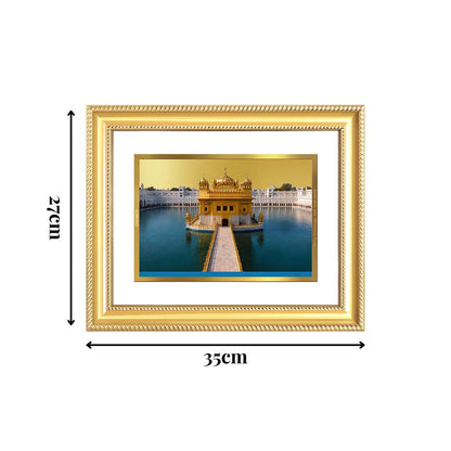 Diviniti 24K Gold Plated Golden Temple (Classic) Divine Wall Frame for Home Mandir & Office Decor | Luxury Spiritual Gift