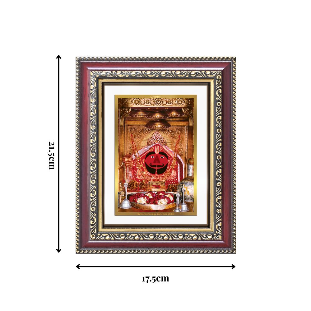 Diviniti 24K Gold Plated Salasar Balaji (Classic) Divine Wall and Table Top Frame for Home Mandir & Office Decor | Luxury Spiritual Gift