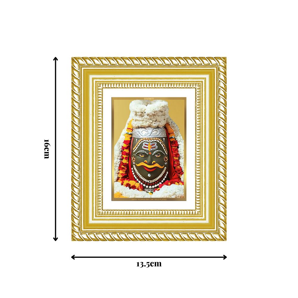 Diviniti 24K Gold Plated Mahakaleshwar Divine Table Top Frame for Home Mandir & Office Decor | Luxury Spiritual Gift
