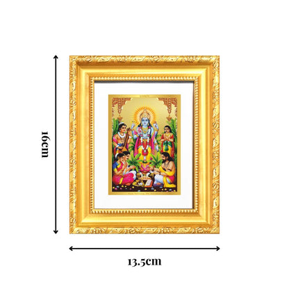 Diviniti 24K Gold Plated Satyanarayan |Divine Table Top Frame for Home Mandir & Office Decor | Luxury Spiritual Gift