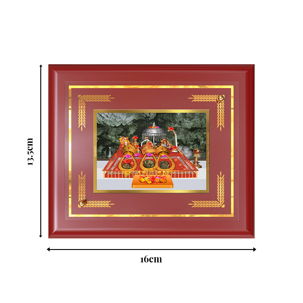 Diviniti 24K Gold Plated Mata Ka Darbar Wall & Tabletop Photo Frame | Divine Blessings, Strength & Spiritual Harmony