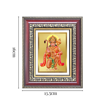 Diviniti 24K Gold Plated Hanuman With Blessings (Classic) Divine Table Top Frame for Home Mandir & Office Decor | Luxury Spiritual Gift