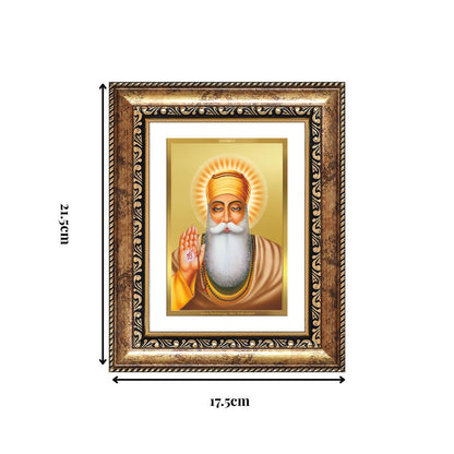 Diviniti 24K Gold Plated Guru Nanak Dev Ji (Classic) Sacred Sikh Wall and Table Top Frame for Home Decor & Office Ambiance | Premium Spiritual Gift