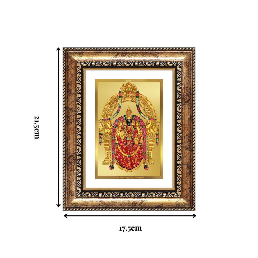 Diviniti 24K Gold Plated Padmavati (Classic) Divine Wall and Table Top Frame for Home Mandir & Office Decor | Luxury Spiritual Gift