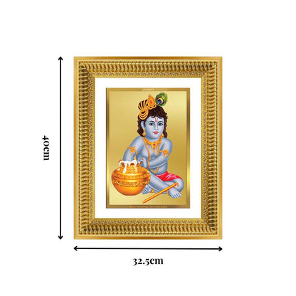 Diviniti 24K Gold Plated Bal Gopal Divine Wall Frame for Home Mandir & Office Decor | Luxury Spiritual Gift