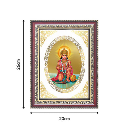 Lord Hanuman | Divine Wall & Tabletop Royal Photo Frame in 24K Gold Plated Foil
