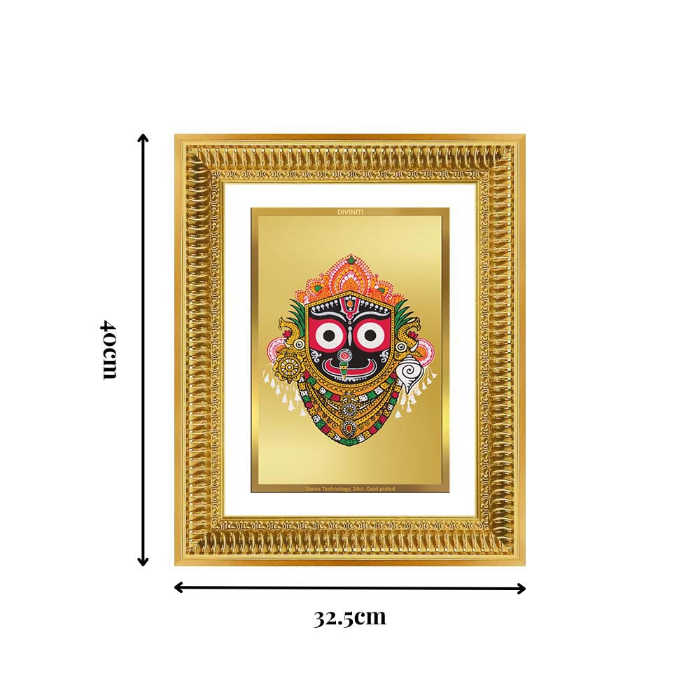 Diviniti 24K Gold Plated Jagannath (Classic) Divine Wall Frame for Home Mandir & Office Decor | Luxury Spiritual Gift