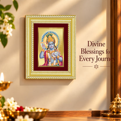 24K Gold-Plated Lord Vishnu Frame | Premium Gift Box | 21.5x17.5 CM