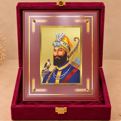 24K Gold-Plated Guru Gobind Singh MDF Frame | Premium Gift Box | 27x35 CM