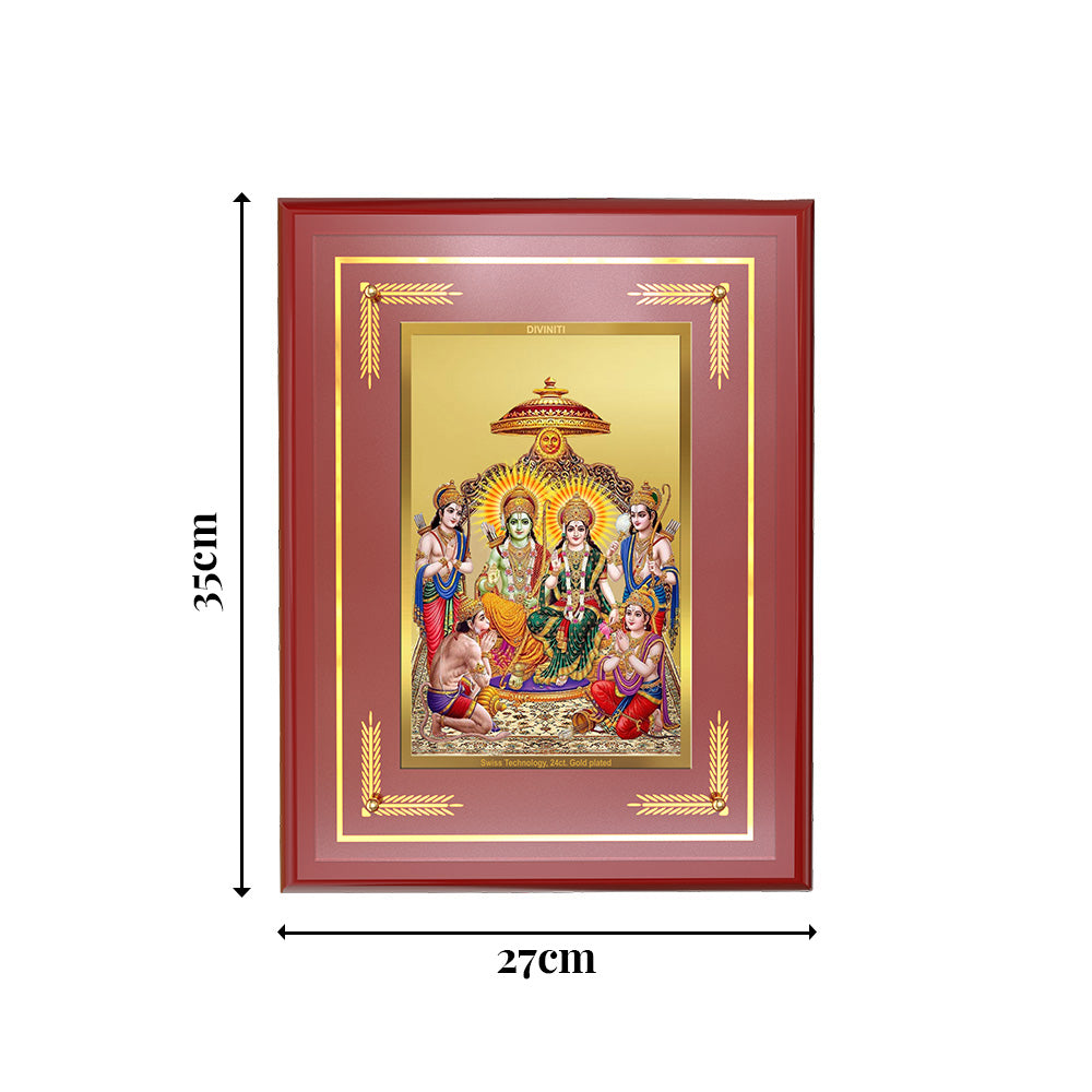 Diviniti Ram Darbar Wall Photo Frame in 24K Gold Plated Foil – Symbol of Dharma, Devotion & Divine Blessings