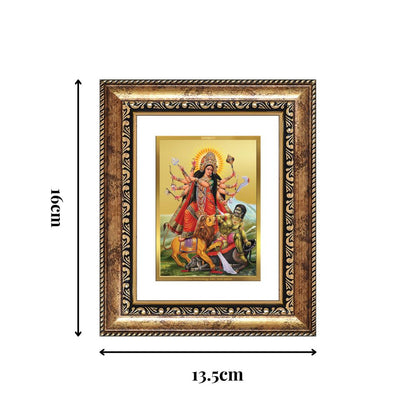 Diviniti 24K Gold Plated Durga - Mahishasura Mardini Divine Table Top Frame for Home Mandir & Office Decor | Luxury Spiritual Gift