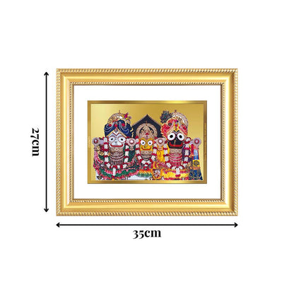 Diviniti 24K Gold Plated Jagannath Subhadra Balabhadra (Classic) Divine Wall Frame for Home Mandir & Office Decor | Luxury Spiritual Gift