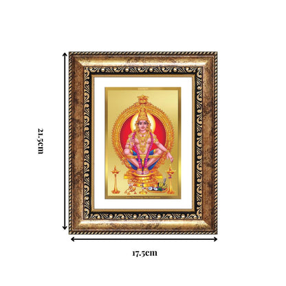 Diviniti 24K Gold Plated Ayyappan Divine Wall and Table Top Frame for Home Mandir & Office Decor | Luxury Spiritual Gift