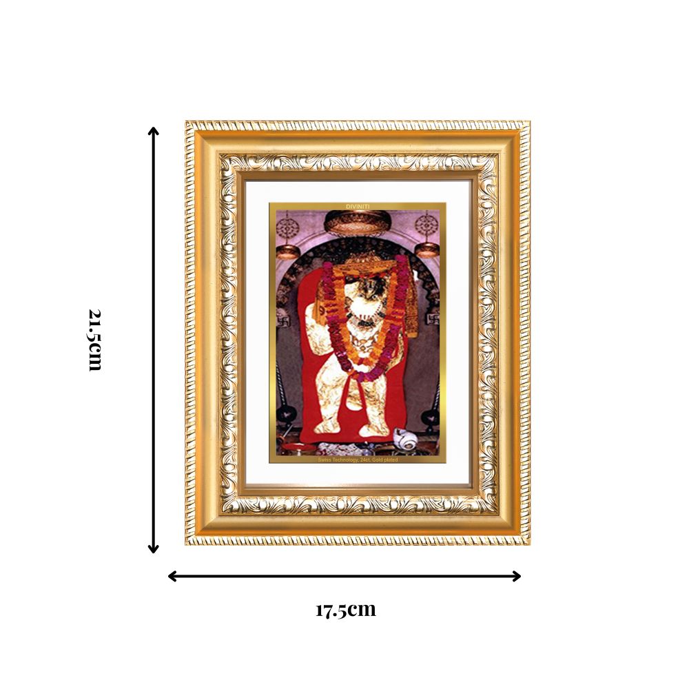 Diviniti 24K Gold Plated Mehndipur Balaji (Classic) Divine Wall and Table Top Frame for Home Mandir & Office Decor | Luxury Spiritual Gift