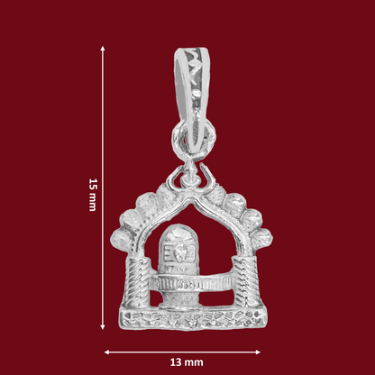 DIVINITI 925 Pure Silver Shiv Ling Pendant for Men, Women & Kids Divine God Pendant for Birthday, Anniversary, Special Occasion Gift (1.5x1.3 CM 3 g)