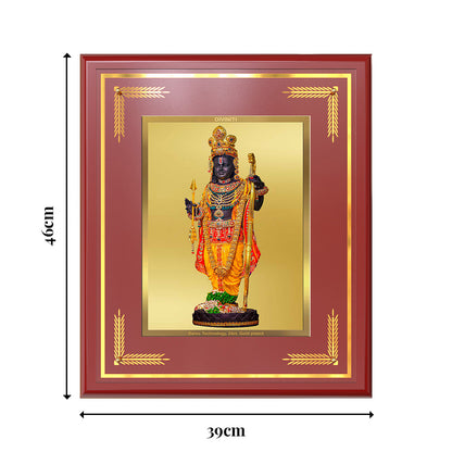 Diviniti Shree Ram Lalla with Arch Wall Photo Frame in 24K Gold Plated Foil – Divine Innocence, Royal Grace & Auspicious Blessings