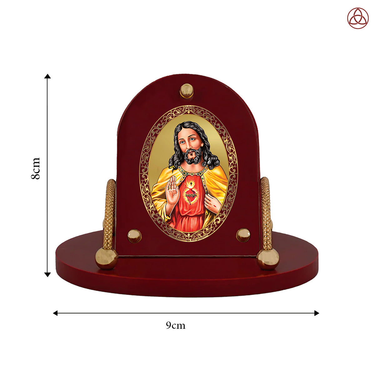 Jesus Christ | Divine Sacred Heart 24K Gold Plated Photo Frame for Car Dashboard, Home Décor & Tabletop | Blessings of Love, Faith & Protection