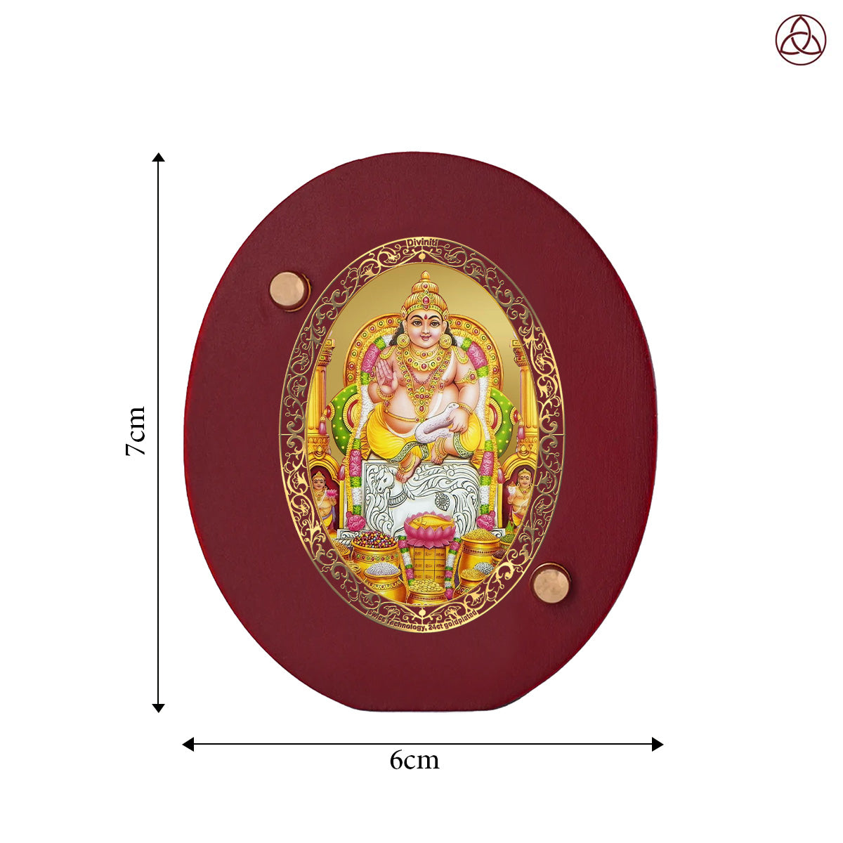 Kuber Ji Car Dashboard & Tabletop Photo Frame, 24K gold-plated, 7x6 cm, intricate design.
