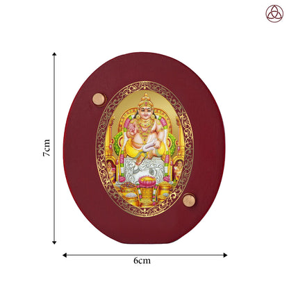 Kuber Ji Car Dashboard & Tabletop Photo Frame, 24K gold-plated, 7x6 cm, intricate design.
