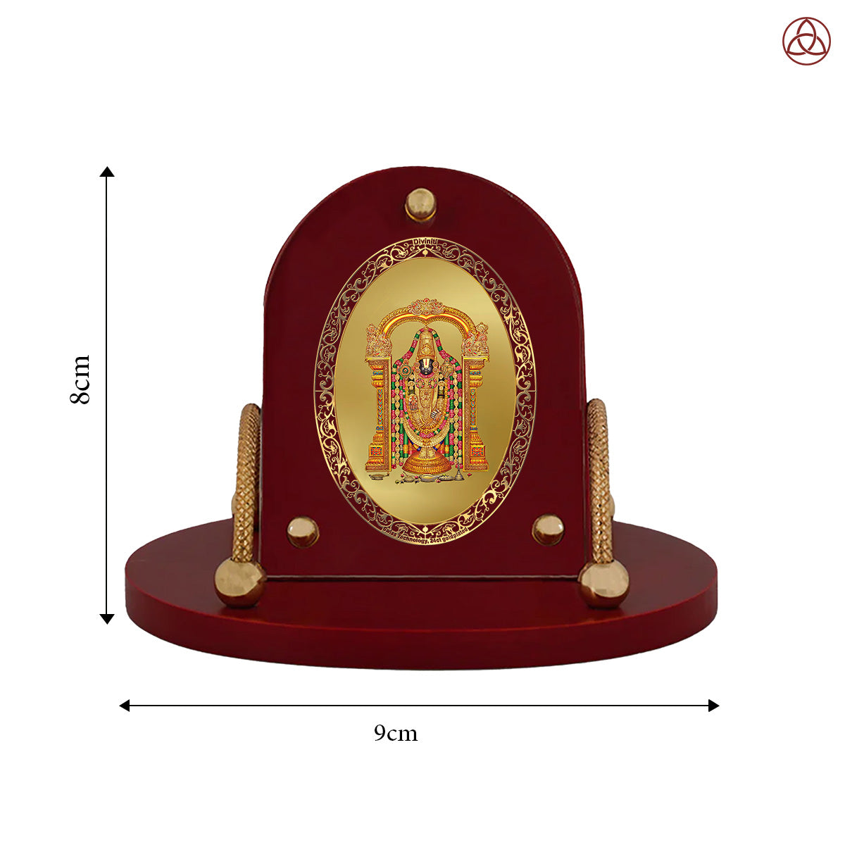 Tirupati Balaji – Lord Venkateshwara 24K Gold Plated Divine Photo Frame for Car Dashboard, Home Décor & Tabletop | Blessings of Wealth, Prosperity & Protection