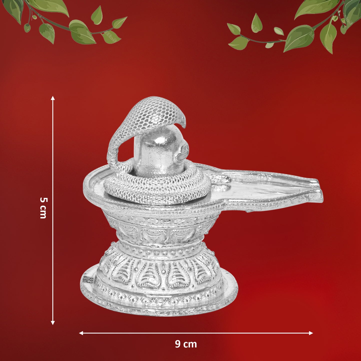 Diviniti 925 Pure Silver Shiv Ling Idol Statue Authentic Spiritual Worship and Meditation for Home Office Décor, Tabletop, Puja Room Gift (5x9 CM, 90g)