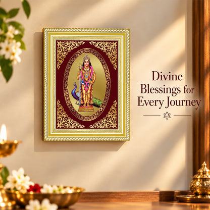 24K Gold-Plated Lord Murugan Frame | Premium Gift Box | 26 x 20 CM