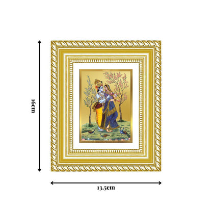 Diviniti 24K Gold Plated Radha Krishna Divine Table Top Frame for Home Mandir & Office Decor | Luxury Spiritual Gift