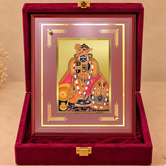 24K Gold-Plated Banke Bihari MDF Frame | Premium Gift Box | 26x20 CM