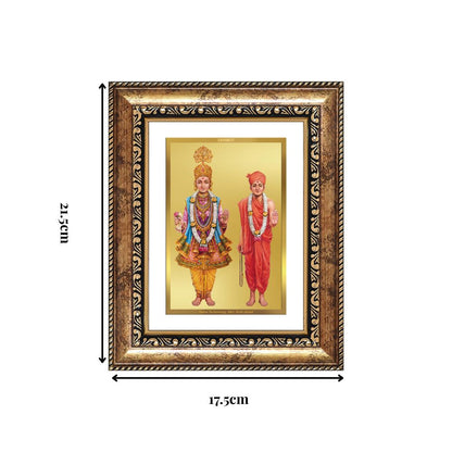 Diviniti 24K Gold Plated Swaminarayan (Classic) Divine Wall and Table Top Frame for Home Mandir & Office Decor | Luxury Spiritual Gift