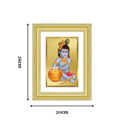 Diviniti 24K Gold Plated Bal Gopal Divine Wall Frame for Home Mandir & Office Decor | Luxury Spiritual Gift