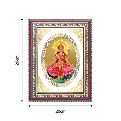 Goddess Lakshmi | Divine Prosperity Wall & Tabletop Royal Photo Frame in 24K Gold Plated Foil