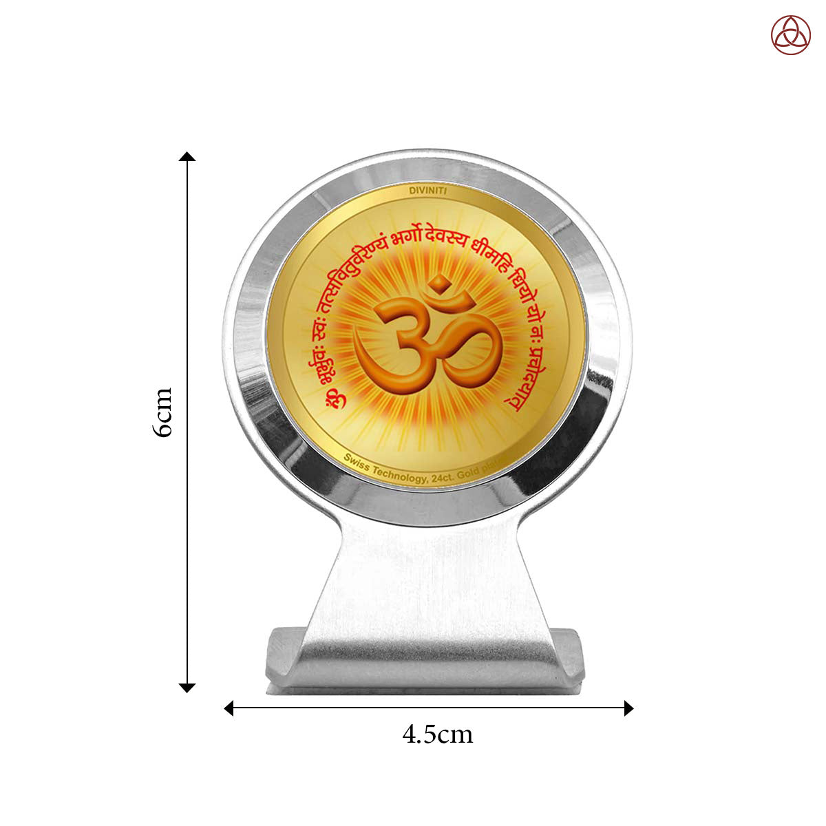 Om & Gayatri Mantra | Sacred Symbols & Chant | Divine Spiritual Energy For Tabletop Frame in 24K Gold Plated Foil