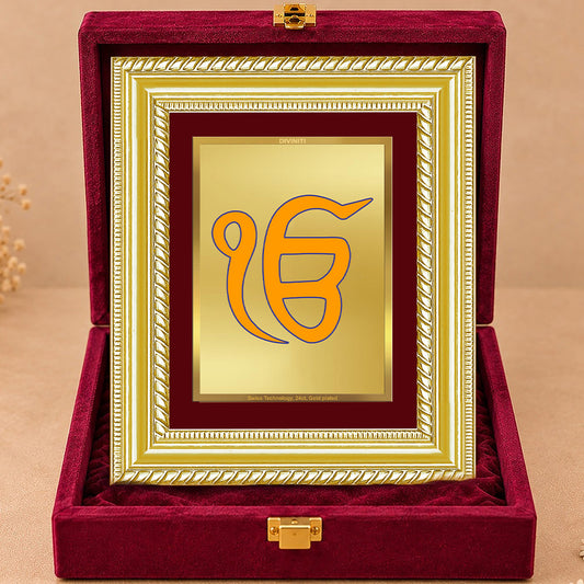 24K Gold-Plated Ik Onkar Frame | Premium Gift Box | 17.5x21.5 CM