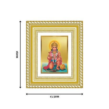 Diviniti 24K Gold Plated Ashirwad Hanuman Divine Table Top Frame for Home Mandir & Office Decor | Luxury Spiritual Gift