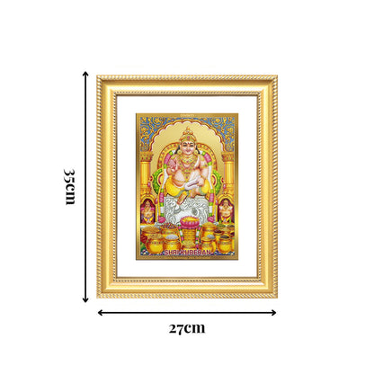Diviniti 24K Gold Plated Kuber (Classic) Divine Wall Frame for Home Mandir & Office Decor | Luxury Spiritual Gift