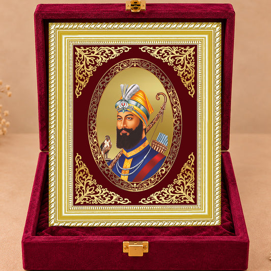 24K Gold-Plated Guru Gobind Singh Frame | Premium Gift Box | 27x35 CM