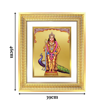 Diviniti 24K Gold Plated Murugan (Classic) Divine Wall Frame for Home Mandir & Office Decor | Luxury Spiritual Gift