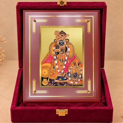 24K Gold-Plated Lord Banke Bihari MDF Frame | Premium Gift Box | 27x35 CM