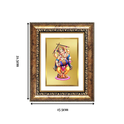 Diviniti 24K Gold Plated Dancing Ganesha (Classic) Divine Wall and Table Top Frame for Home Mandir & Office Decor | Luxury Spiritual Gift