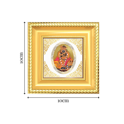 Banke Bihari | Divine Krishna Royal Tabletop Photo Frame in 24K Gold Plated Foil